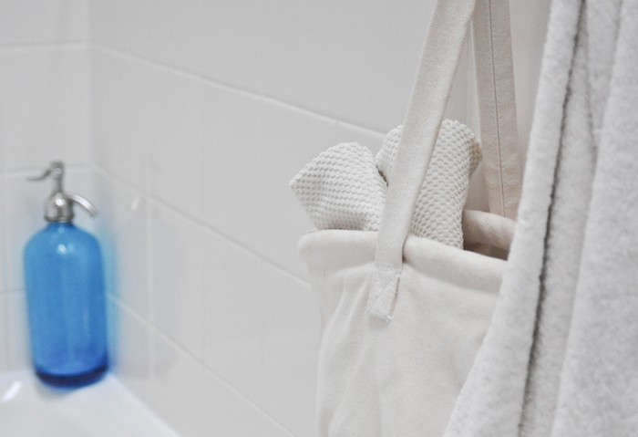 Marine Canvas Water Buckets as Bathroom Storage portrait 4