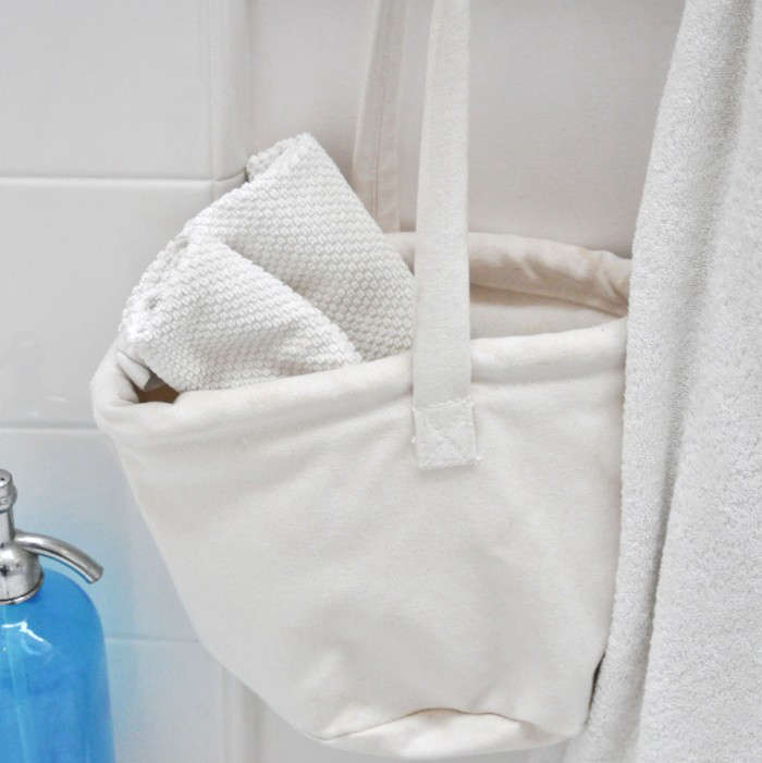 Marine Canvas Water Buckets as Bathroom Storage portrait 5