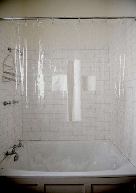 white cross shower curtain 1