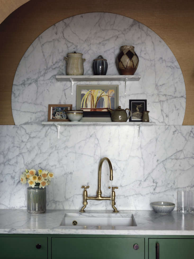 interior designer beata heuman loves inventive backsplashes. here, she adorned  17
