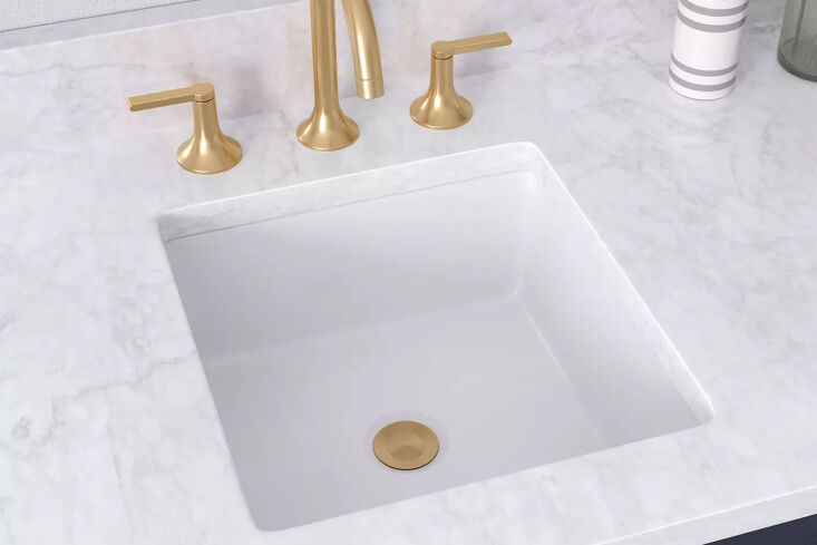 the signature hardware destin white square porcelain undermount bathroom sink i 18