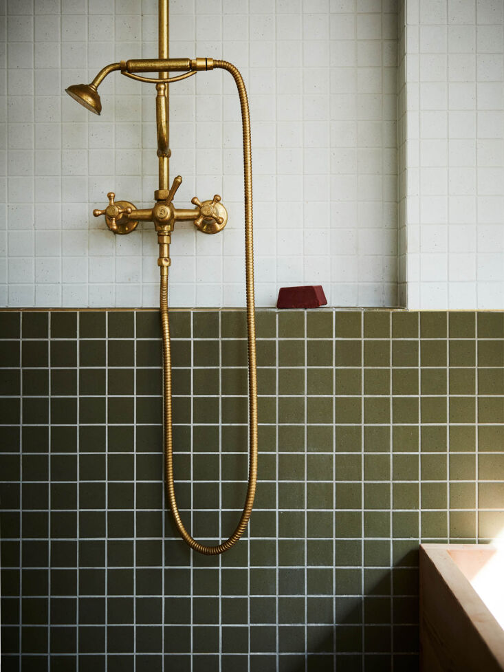 the square tiles are from artedomus\2\17;s sugie series made in japan by 20