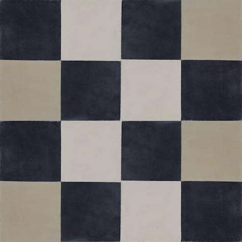 black white tile cement