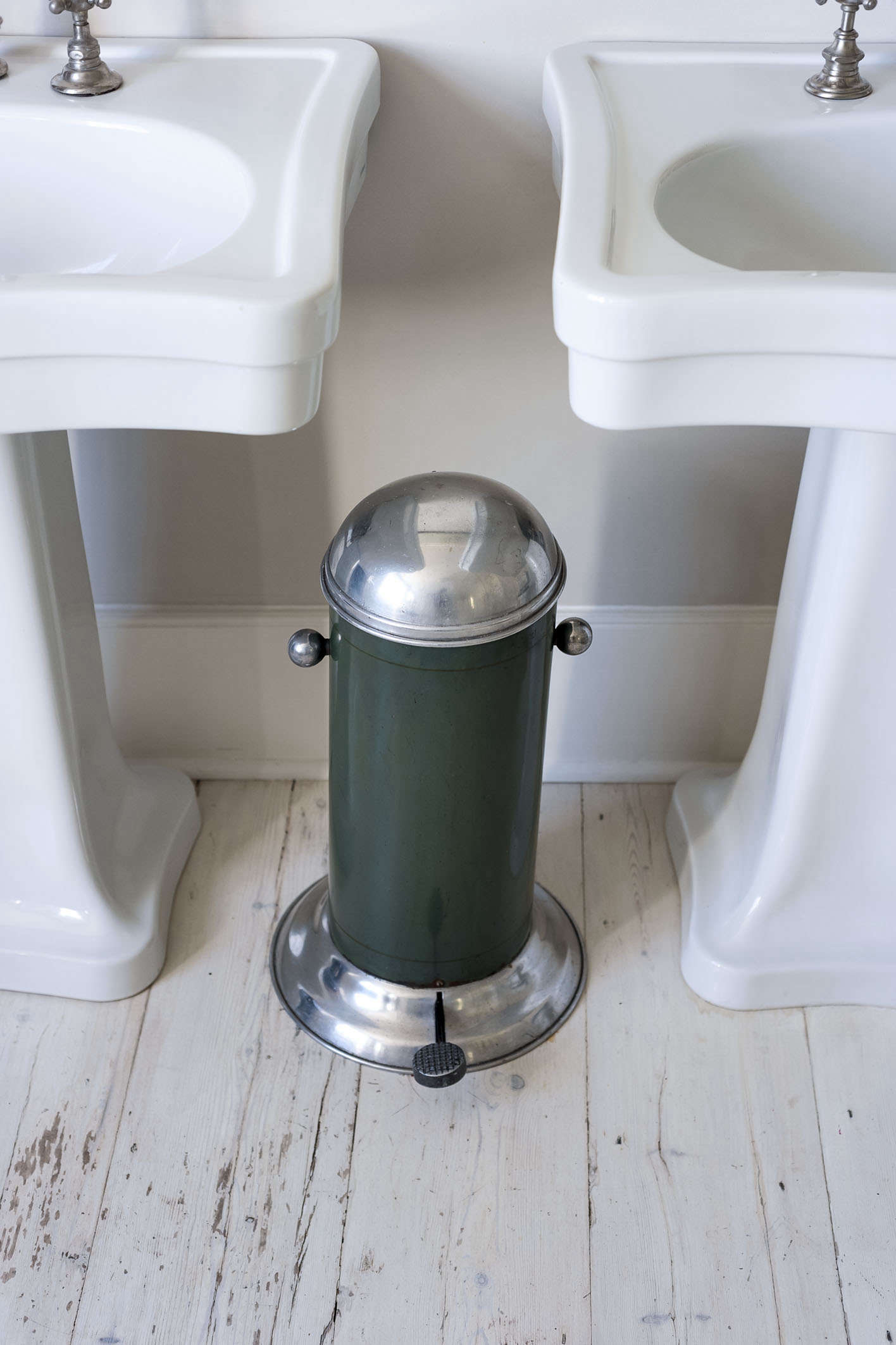 green vintage trash can bathroom pedestal sinks 18