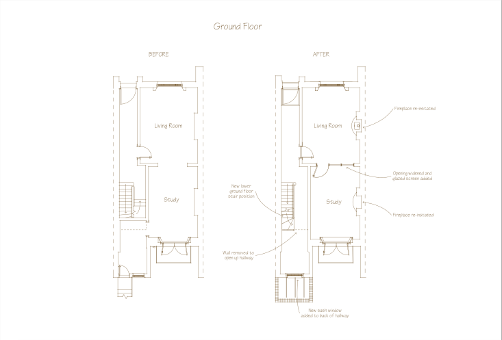 the ground floor was reconfigured \2\20;so you can see right to the end  42