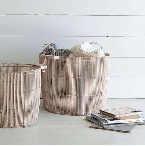 washed wood basket west elm