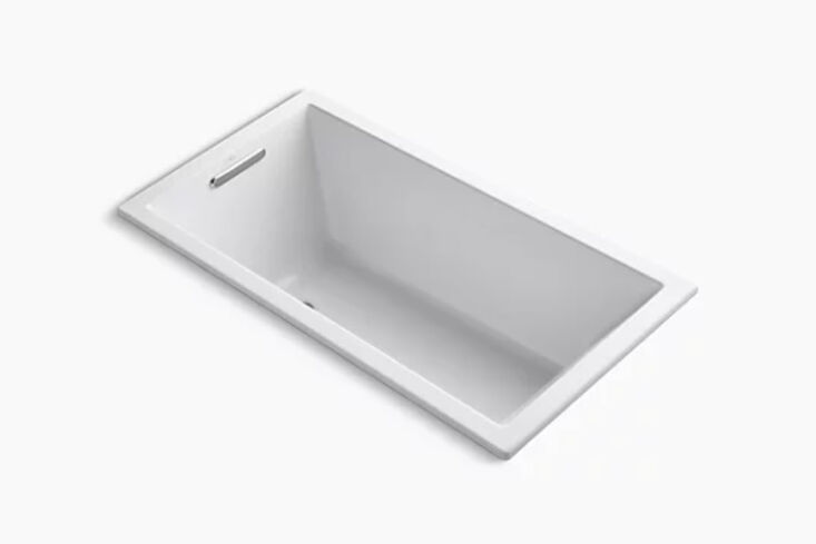 the kohler underscore rectangle drop in bath is a similar style; \$\1,303.50 at 24