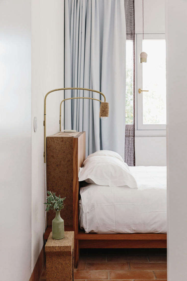 the guest bedrooms have headboards made of cork. 34