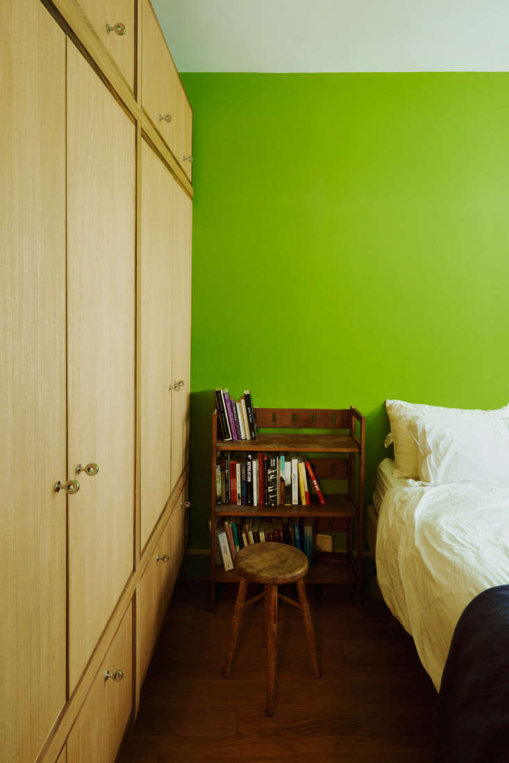 the bedroom, formerly a minty green, is now a bright apple. \2\20;my fam 22